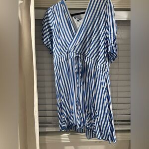Striped blue and white dress